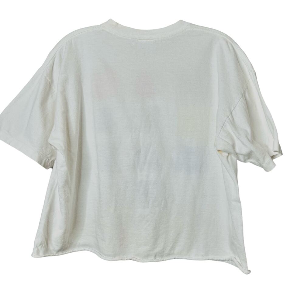 90's Signal Mega Tee Paint Abstract Colorblock Crop T-Shir Top t Large - Picture 2 of 7